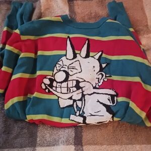 Colorful Striped Graphic Sweater Empyre